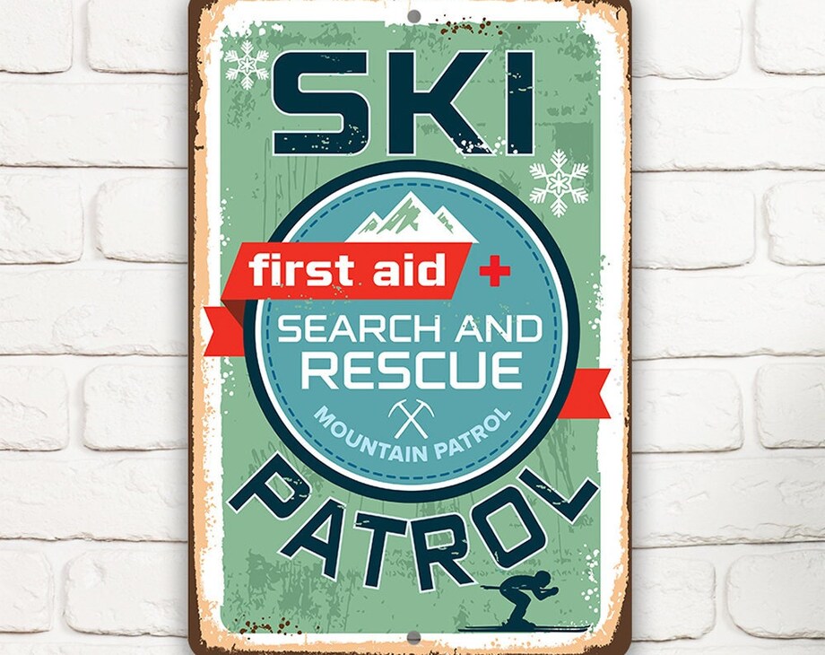 Ski Patrol First Aid Search and Rescue Rustic Style Emergency