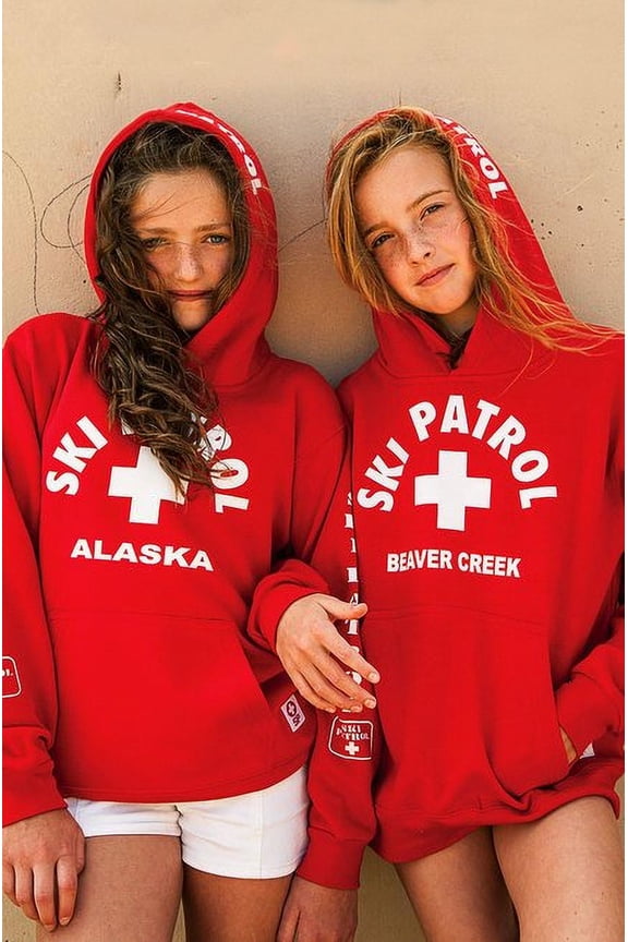 Ski Patrol Kids Hoodie Red, Medium