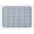 thumbnail image 1 of Ski Pattern Bath Mat, Snowboard Club Repetition with Skiing People Goggles Mountains, Plush Bathroom Decor Mat with Non Slip Backing, 29.5" X 17.5", Eggshell and Dark Sky Blue, by Ambesonne, 1 of 2