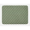 thumbnail image 1 of Ski Pattern Bath Mat, Snowboard Man Jumping Pose on Diagonal Squares Symmetric Design, Plush Bathroom Decor Mat with Non Slip Backing, 29.5" X 17.5", Army Green and Dark Grey, by Ambesonne, 1 of 2