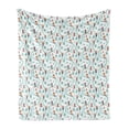 thumbnail image 1 of Ski Pattern Soft Flannel Fleece Throw Blanket, Continuous Pastel Skiing People on Track Simple Trees Winter Theme, Cozy Plush for Indoor and Outdoor Use, 50" x 60", Pale Teal Multicolor, by Ambesonne, 1 of 5