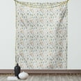 thumbnail image 1 of Ski Pattern Tapestry, Pastel Cartoon Style Repetition of People Trees Snowman and Deer, Wall Hanging for Bedroom Living Room Dorm Decor, 60W X 80L Inches, Pale Taupe and Multicolor, by Ambesonne, 1 of 2