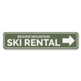 thumbnail image 1 of Ski Rental Arrow Sign Mountain Cabin Decor Skiing Aluminum Sign - 4x18 inches, 1 of 4