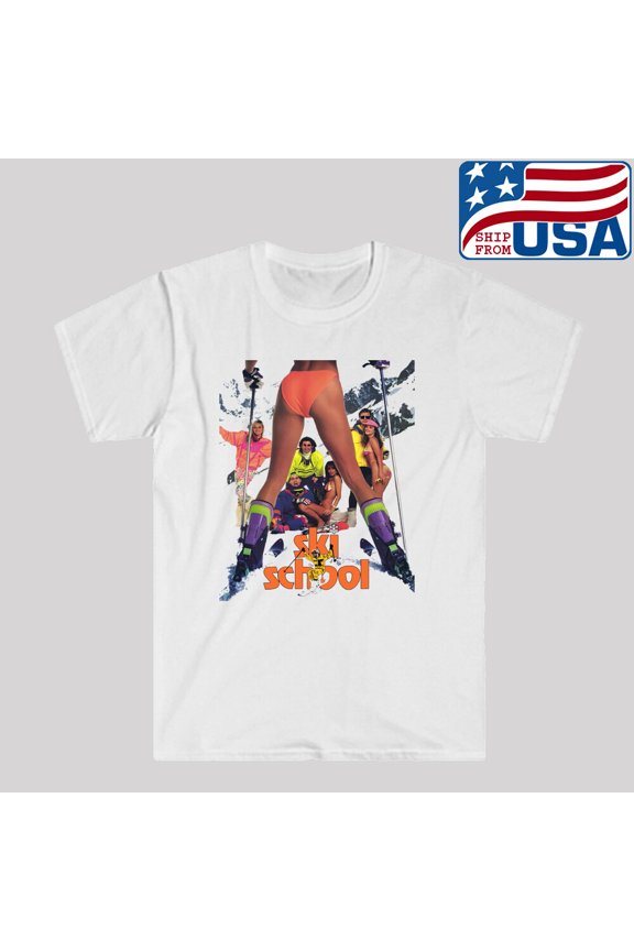 Ski School Movies Men's White T-shirt Size S to 5XL