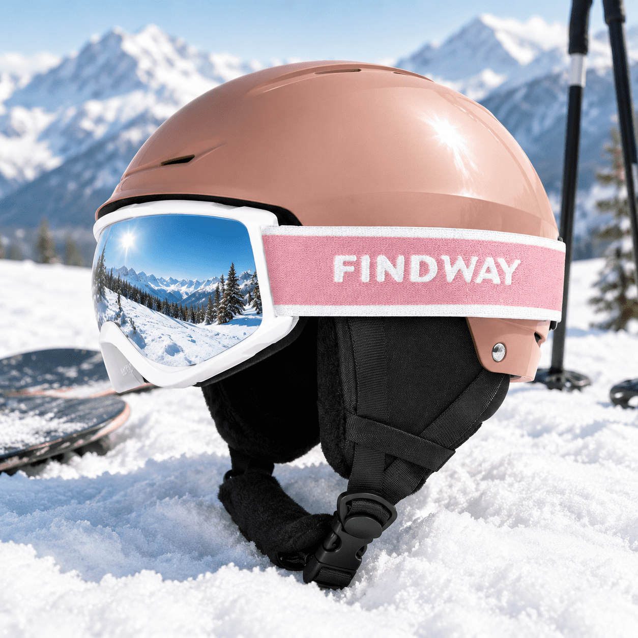 Ski Set Snowboard With Goggles For Adults [] Safety Durable Abs Shell ...