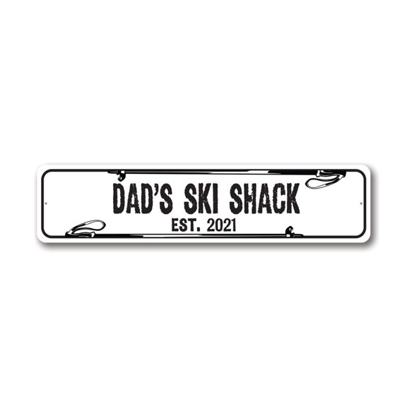 Ski Shack Aluminum Metal Decor Sign - 4x18 inches