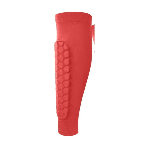 Ski Shin Guards, Pro Shin Guards,Breathable Elastic Foam Pads, Anti-Collision Leg Protection for Skiing & Snowboarding Red L