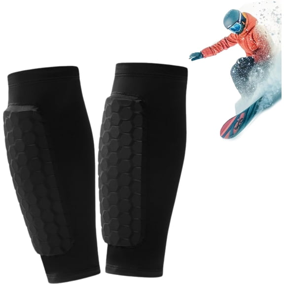 Ski Shin Guards with Honeycomb Pads, Breathable Anti-Collision Leg Protection for Skiing, Football, Baseball & MTB Sports