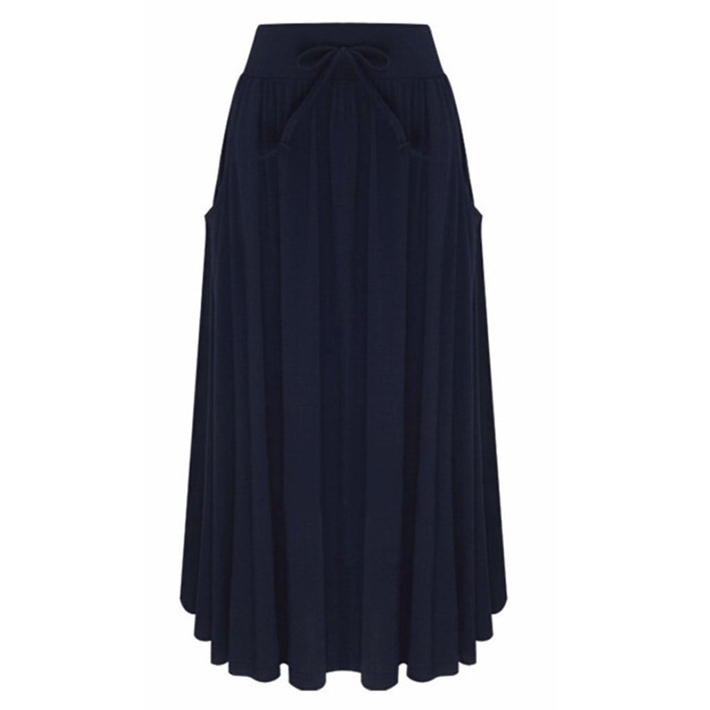 Ski Skirt Women's Summer Long Maxi Skirt Solid Color Skirts