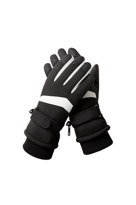 Ski Snow Gloves Men Women Winter Thermal Waterproof Windproof Touch Screen Warm-Black Women's
