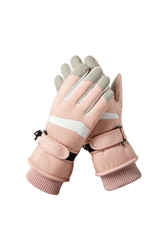 Ski Snow Gloves Men Women Winter Thermal Waterproof Windproof Touch Screen Warm-Pink Women's