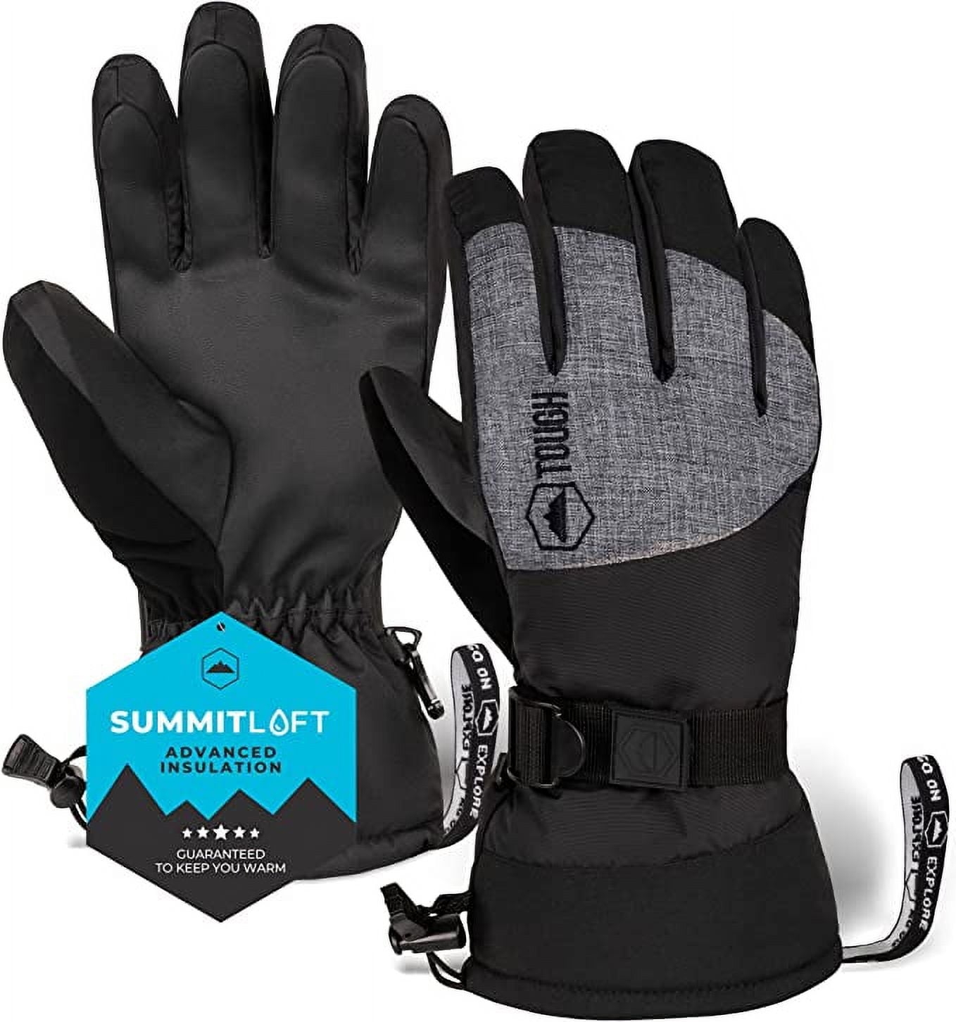 EVERGREEN Ski & Snow Gloves - Waterproof Winter Snowboard Gloves for Skiing, Snowboarding fits Men & Women - Windproof Cold Weather Gloves w/ Wrist Leashes, Thermal Insulation & Synthetic Leather Palm