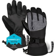 Ski & Snow Gloves - Waterproof Winter Snowboard Gloves for Skiing, Snowboarding fits Men & Women - Windproof Cold Weather Gloves w/ Wrist Leashes, Thermal Insulation & Synthetic Leather Palm