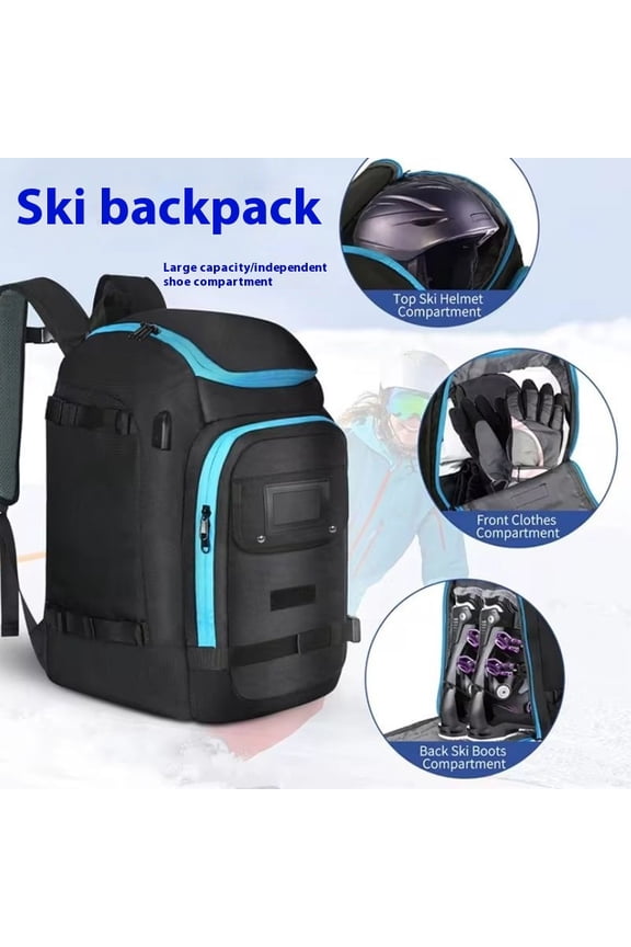 Ski Snow Outdoor Sports Large-capacity Backpack,Black