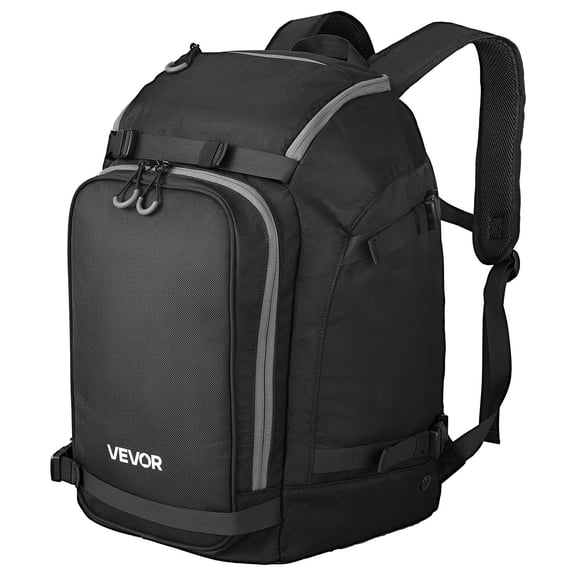 Ski Snowboard Boot Travel Backpack 55L Waterproof Durable 1680D Oxford for Men Women with Helmet Goggles Gloves Accessories Storage Black