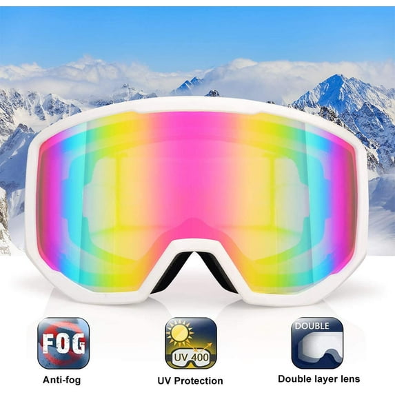 Ski/Snowboard Goggles for Men Women, OTG Snow Goggles Anti Fog