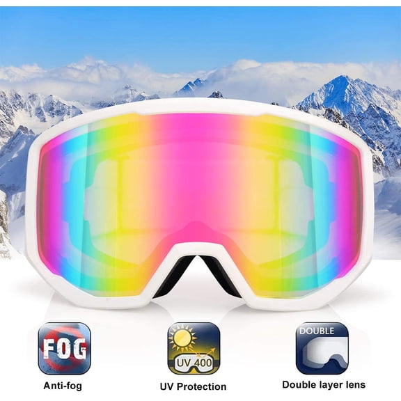 Ski/Snowboard Goggles for Men Women, OTG Snow Goggles Anti Fog