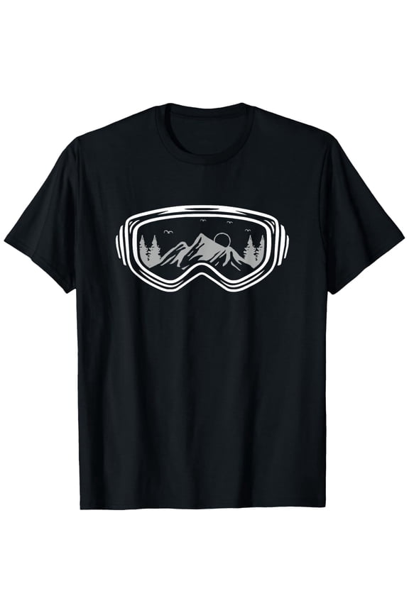 Ski Snowboard Shirts, Mountain Winter Snow Skiing T-Shirt