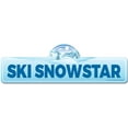 thumbnail image 1 of Ski Snowstar Street Sign | Indoor/Outdoor | Skiing Skier Snowboarder Décor for Ski Lodge Cabin Mountian House | SignMission personalized gift, 1 of 5