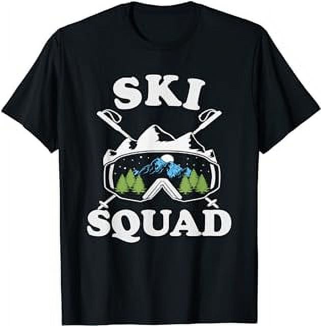 Ski Squad Cool Skiing Skier Vacation Goggles Snow Mountain T-Shirt ...