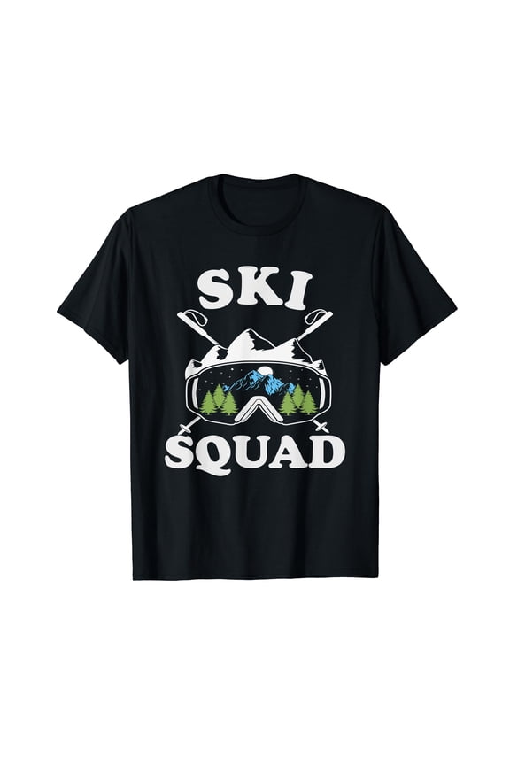 Ski Squad Cool Skiing Skier Vacation Goggles Snow Mountain T-Shirt