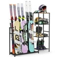 thumbnail image 1 of Ski Storage Rack for Garage, for 4 Pairs of Skis, 3 Pack of Snowboard, Ski Boot, Ski Poles, Goggles, Helmet, Indoor Ski Holder Racks for Home and Garage Storage, 1 of 9
