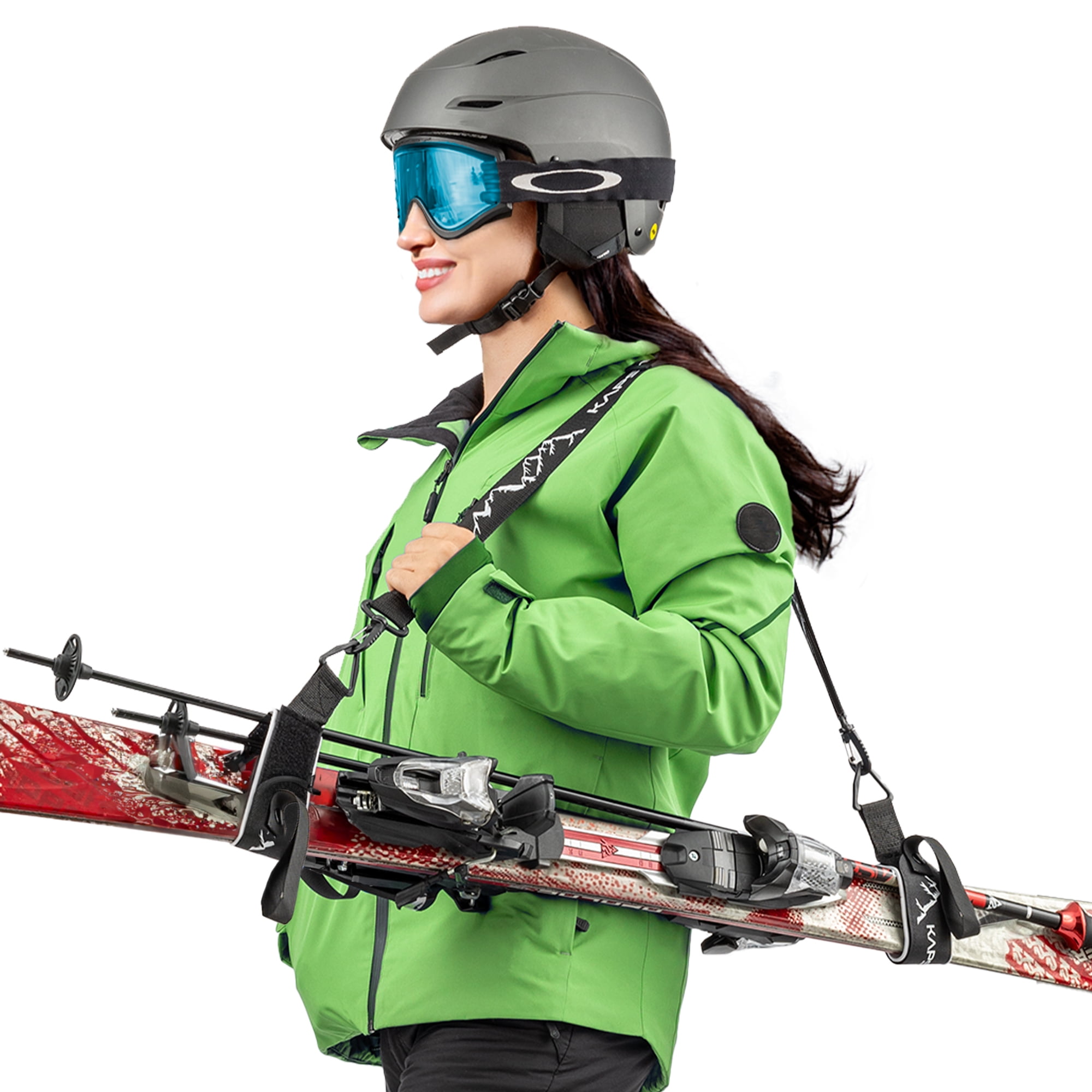 KapStrom Ski & Pole Carrier, Adjustable Straps for Kids & Adults