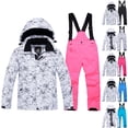 thumbnail image 1 of Ski Suit for Kids 6-14Years Unisex Children Ski Suit Outdoor Windproof Waterproof Puffer Hooded Jacket Warm Thickened Velvet Snowsuit Jumpsuits for Boys Girls, 1 of 3
