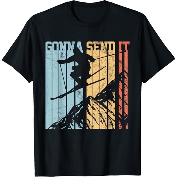 Ski T-Shirt Gonna Send It Vintage Freestyle Skiing Tee Gift T-Shirt