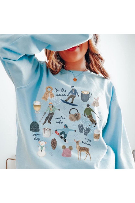 Ski TShirt Winter Shirt Snowboarding TShirt Winter Vibes Cozy Season TShirt Coffee Weather