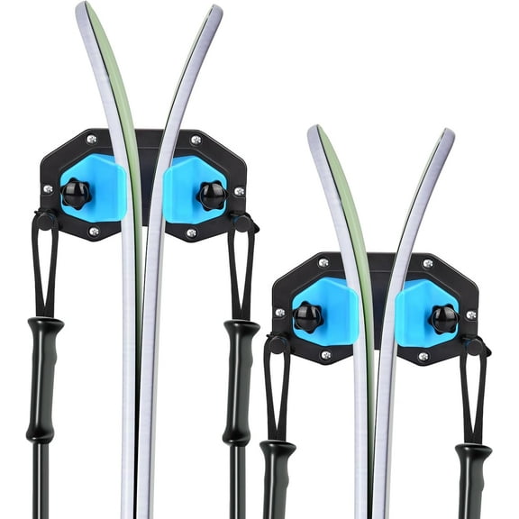 Ski Wall Mount, Snowboard Wall Mount, Wall Mounted Ski Storage Rack for Garage Organizer System, Fits Any Ski/Snowboard Display(2Pack)