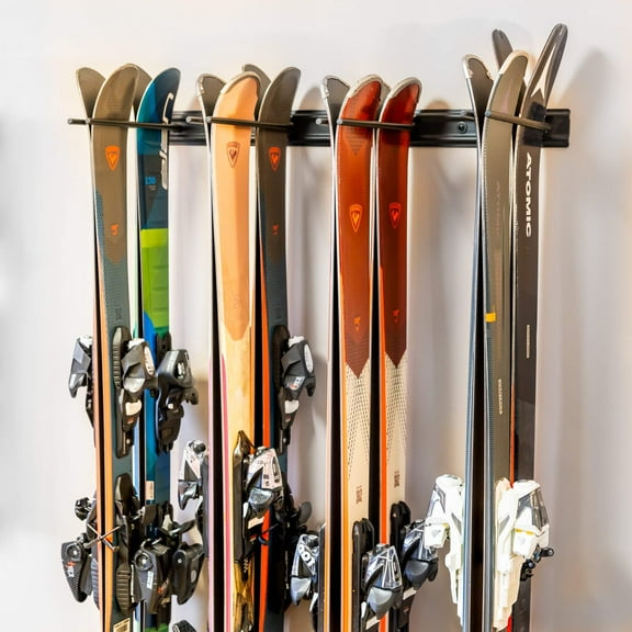 Ski Storage Rack | Garage Wall Mount | Holds up to 8 Pairs of Skis