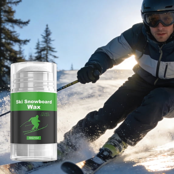 Ski Wax, Snowboard Wax, Roll-On, Portable Application, 30g, Non-Corrosive Material, Water-, Cold Weather Use, Reduces Friction, Smooth Glide