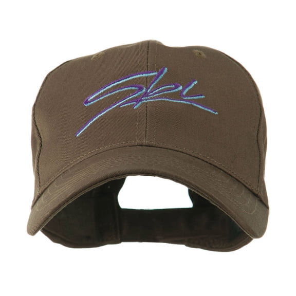 Ski Wording in Cursive Embroidered Cap - Brown OSFM