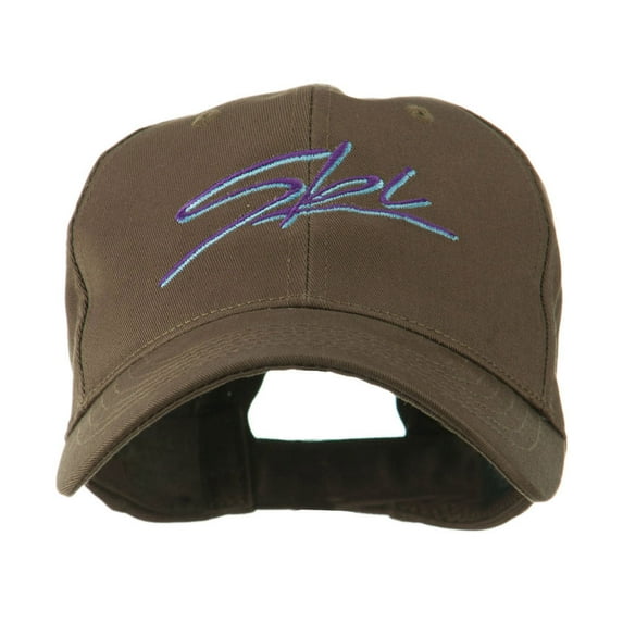 Ski Wording in Cursive Embroidered Cap - Brown OSFM