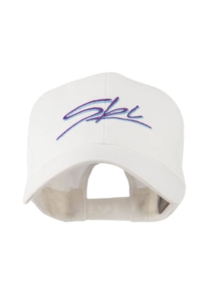 Ski Wording in Cursive Embroidered Cap - White OSFM
