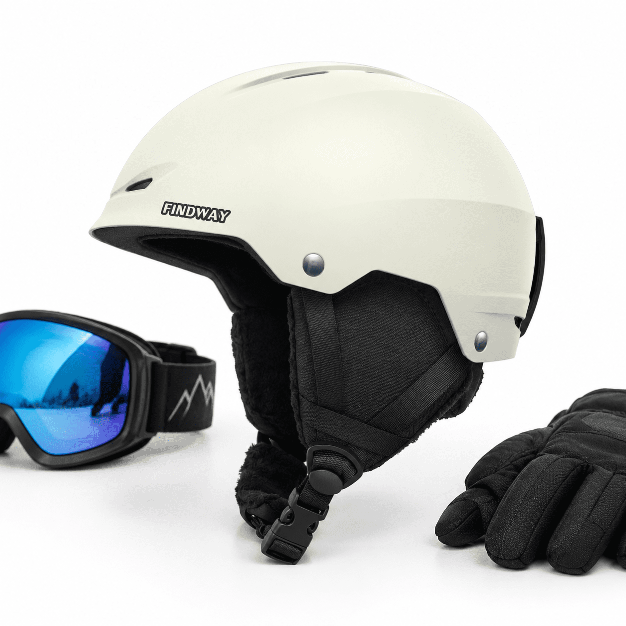 Ski and Snowboard for Adults, E-White Medium, Durable ABS Shell with ...