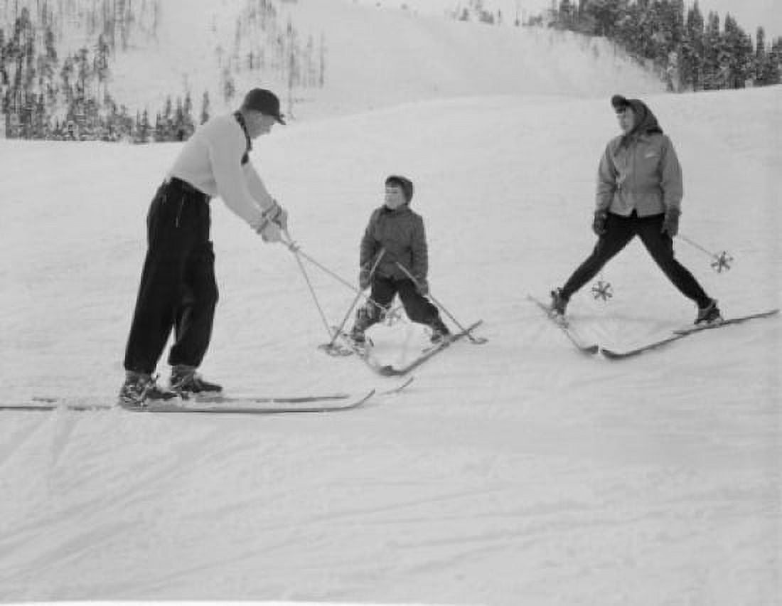 Ski instructor giving lessons Canvas Art - (18 x 24)