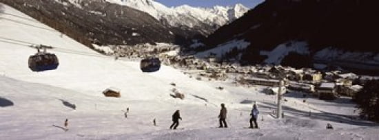 Ski lift in a ski resort Sankt Anton am Arlberg Tyrol Austria Canvas Art - Panoramic Images (36 x 13)