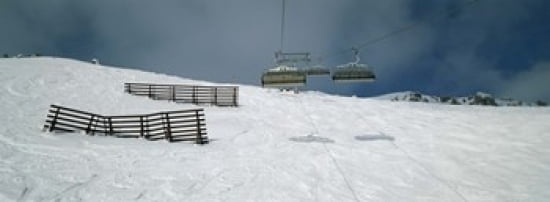 Ski lift over a polar landscape Lech ski area Austria Canvas Art - Panoramic Images (36 x 13)