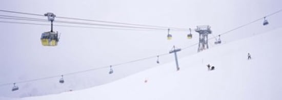 Ski lifts in a ski resort Arlberg St Anton Austria Canvas Art - Panoramic Images (36 x 13)