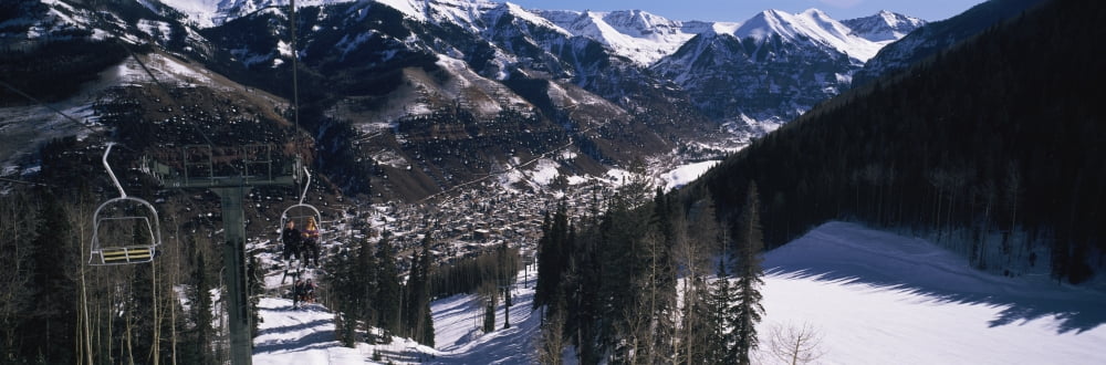 Ski lifts over Telluride San Miguel County Colorado USA Canvas Art - Panoramic Images (12 x 36)