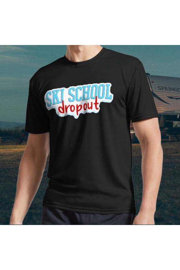 Ski school dropout Active Logo T-Shirt Funny Size S to 5XL