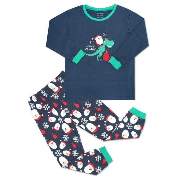 SkiBeaut Boy's Christmas Pajamas Cotton Kids Santa Claus Snowmen Pjs Toddler Clothes Long Sleeve Sleepwear Sets 2-12 Years