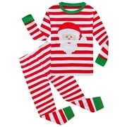 SkiBeaut Christmas Pajamas Toddler Boy Girls Kids Holiday Pajamas Set Santa PJS Winter Sleepwear Children Clothes(2T-12T)