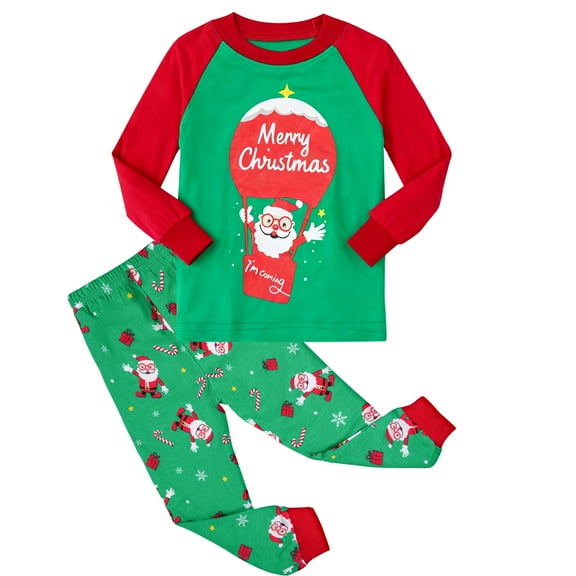 SkiBeaut Christmas Pajamas for Kids 2-12T Holiday Long Sleeve Sleepwear Pajamas Sets for Girls Children
