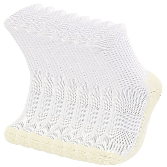 SkiBeaut Kids Grip Athletic Socks,4 Pairs Soccer Anti Slip Sports Socks For 8-12 Years Youth Boys Girls