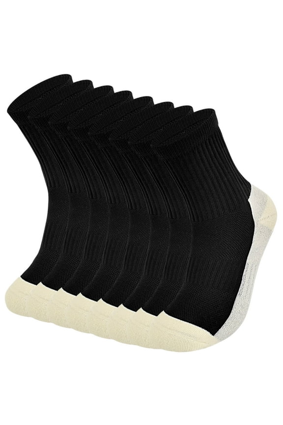 Kids Grip Athletic Socks,4 Pairs Soccer Anti Slip Sports Socks For 8-12 Years Youth Boys Girls