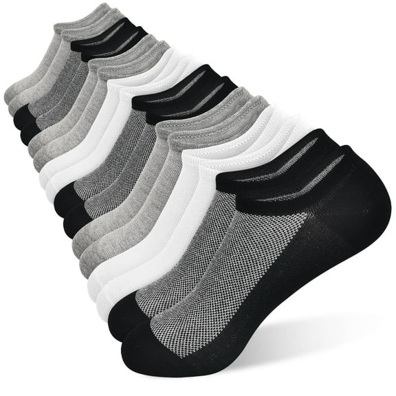SkiBeaut Mens No Show Socks Low Cut Ankle Athletic Socks with Cushion Cotton Invisible Liner Socks 8 Pack