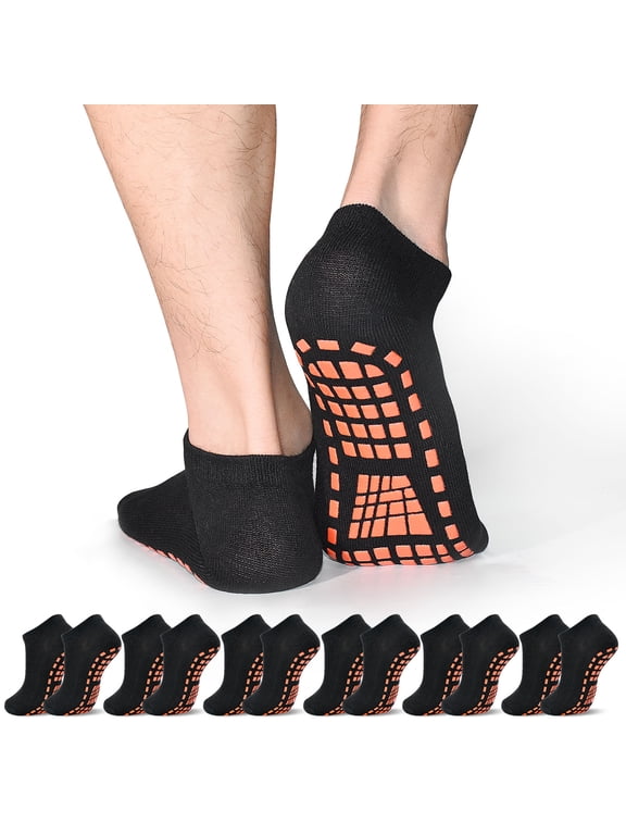 Non Slip Grip Socks for Men Grippy Socks Anti-Skid Yoga Pilates Hospital Gripper Workout Socks